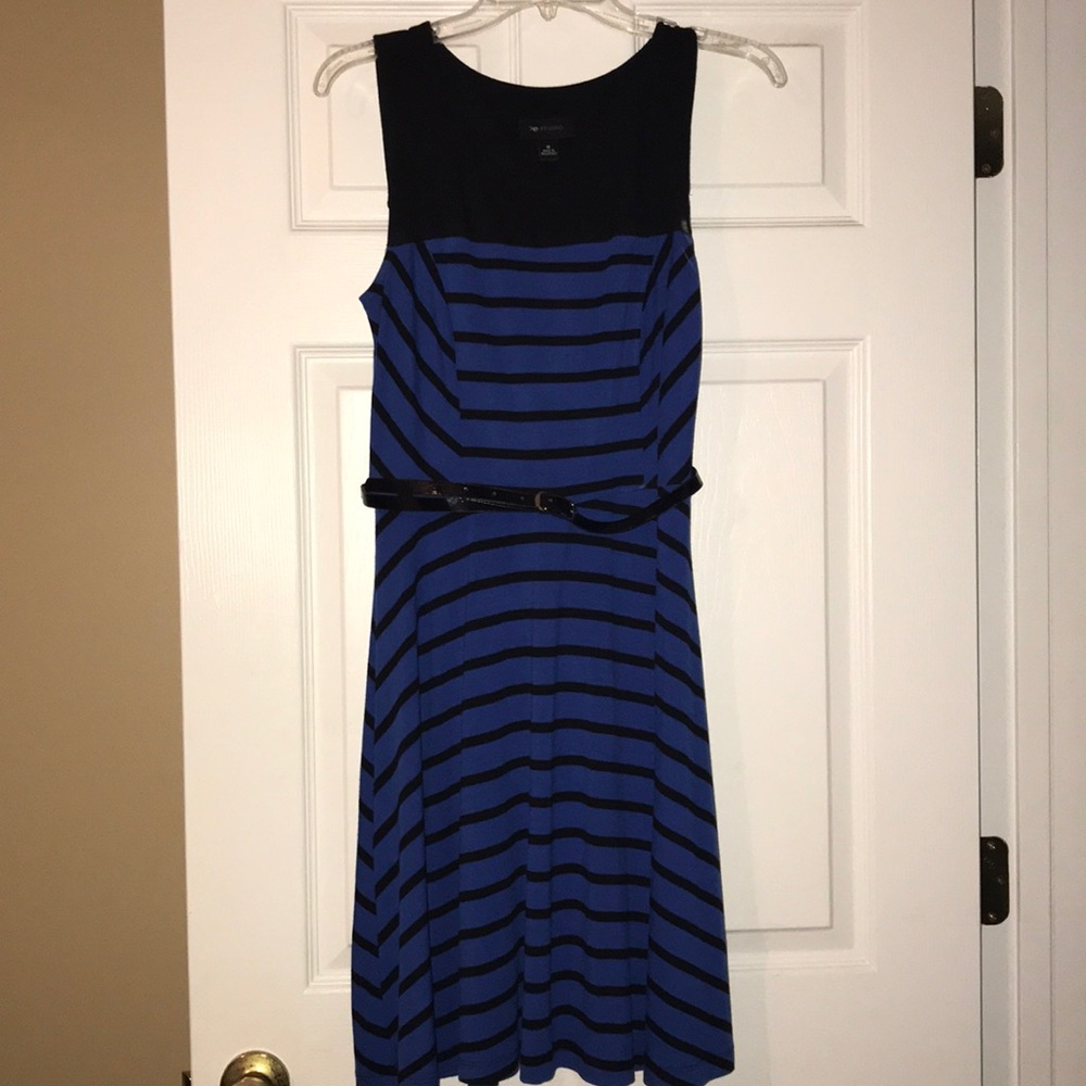 Blue and black dress